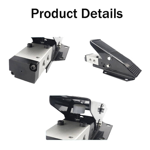 Five Way Three Position Foot Operated Pneumatic Valve With Center Closed Return, aluminum body, details of kickass foot pedal