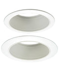 Six Inch Recessed Ceiling Light Trim With White Straight Side Metal Baffle For E26 Screwbase Lamps No Fuss Easy Install