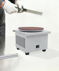 6 Inch Variable Speed Flat Disc Polishing Machine And Bench Grinder with sanding disc, used for sharpening tools and knives.
