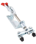 Dual Head Toggle Clamp Heavy Duty 45Kg Clamping Force 30mm Stroke M4x25 Screw with red handle and mounting base