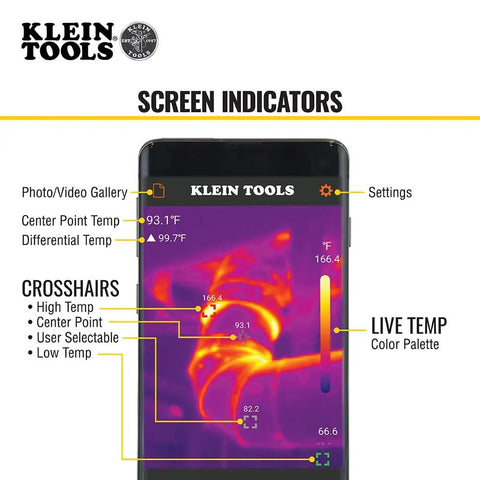 Thermal Imager For Android Devices With 10,800 Pixels, Three Color Palettes, Real Time Thermal Imaging For Hot And Cold Spot Troubleshooting