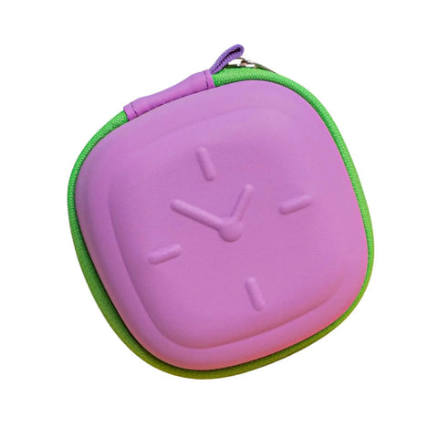 Heavy Duty Eva Travel Case For 140W Fast Charger And Usb C Cable Organizer in fresh purple with green zipper design.