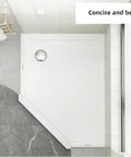 Overhead view of Slim Low Profile Shower Drain With Chrome Plated ABS Body 90mm Outlet High Flow 36 LPM Side Outlet P Trap