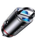 Slick All Metal Usb C Car Charger 60W Dual Pd Qc Port designed for fast charging in modern vehicles with a sleek aesthetic.