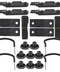 Rooftop Cargo Carrier Bolt Mounting Fitting And Roof Rack Clamps For Roof Box Quick Installation Long Lasting Durable Van Car Luggage Carrier Upgrade Heavy Duty All Weather, showing U-bolts, clamps, and straps.