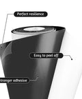 Heavy Duty Self Adhesive Neoprene Closed Cell Foam Sheet For Badass DIY Builds And Crafts With Hella Stick Power And A Nasty Waterproof Seal In Black Measuring 12 By 59 Inches, showing black foam roll with easy peel label.
