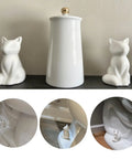 Sharp Ceramic Toilet Bolt Caps 2 Pack White Cat Design Decorative Screw Covers Halt Rust And Keep Your Bathroom Floors Looking Crisp With No Sweat Clip On Installation For Casual Homeowners, displayed on bathroom decor.