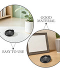 Quick Dry Fingerprint Ink Pad Mini Stamp Pads Two Pack Blue Mess Free Reusable Thumb Mark on desk with plant and frame