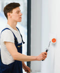 Man using a roller for painting a wall panel from the 2 Pack 8 By 8 Inch White Pvc Plumbing Access Panel For Drywall With Slick Hinged Door No Fuss Setup Smooth Flush Fit Heavy Duty Removable Wall Hole Cover Contractors Swear By This.