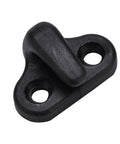 Dang Solid Nylon J Hook Lashing Hardware With Stainless Steel Screws Rig Up Kayak Canoe And Boat Gear For Weekend Adventures Double Eye Mounts close-up of black nylon hook.