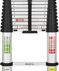 15 Ft Aluminum Telescoping Ladder For Homeowners And DIYers With Secure Locking Bolts And Soft Close System, front view.