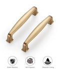 Champagne Bronze Cabinet Pulls 3-3/4 Inch Center To Center Drawer Handles Zinc Alloy 25 Pack with scratch resistance features
