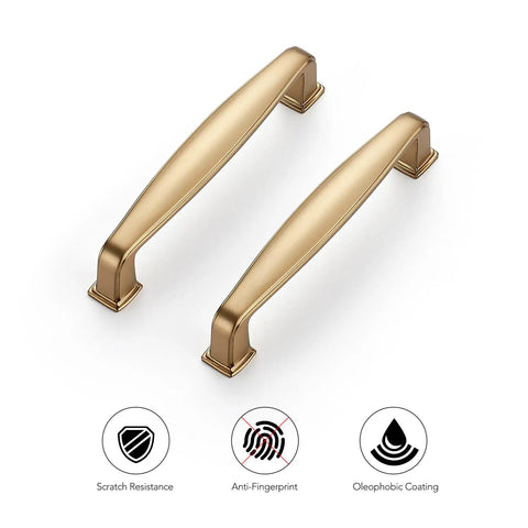 Champagne Bronze Cabinet Pulls 3-3/4 Inch Center To Center Drawer Handles Zinc Alloy 25 Pack with scratch resistance features
