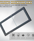 Welding Helmet Magnifying Lens Cheater Lens Diopter Range 1.0 To 3.0 For Eye Protection Glass Welder Magnifier Accessory 4.25x2.0 Inch Viewing Glass Kit Now, showcasing scratch-resistant glass in black frame.