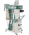 Gamechanger 1 2 Hp Portable Cyclone Dust Collector for cleaning dust in workshops, featuring a separator and collection bin.
