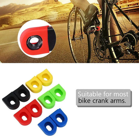 MTB Crank Arm Boots Silicone Sleeve Protectors Pack Of Two Durable Soft Cover assorted colors for bike crank protection.