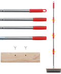 Heavy Duty Wire Scrub Brush With Telescopic Handle 57-Inch, shown disassembled with metal bristles and wooden headstock.