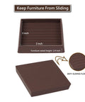 Square Rubber Furniture Caster Cups With No Slip Grip shown, 3x3 inch brown pads for anti-slide protection, keeping floors safe.