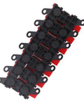 Heavy Duty Badass Six Way Midi Fuse Block And One In Six Out Power Distribution Module Two Hundred Amps with red casing