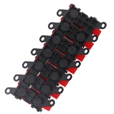 Heavy Duty Badass Six Way Midi Fuse Block And One In Six Out Power Distribution Module Two Hundred Amps with red casing