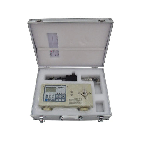 Smart Torque Tester For Bottle Lid Torsion Meter With Digital Peak Measurement From 0.5 To 45.0 Lbf In, AC 110 To 240V, Electric Wrench Style Tool For Repairing And Precision Torque Calibration, Adjustable Alarm And Multi Unit Readout in foam case