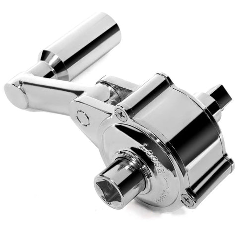 Close-up of torque wrench multiplier lug nut remover set showcasing 1/2 inch drive with metallic finish for cars and trucks