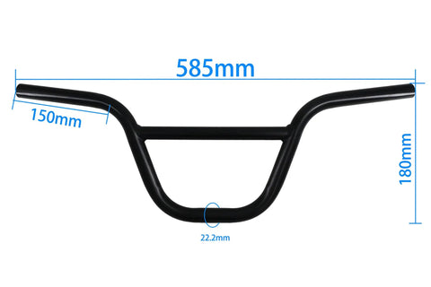 Swallow Shaped High Carbon BMX Handlebar 585mm Long With 22.2mm Clamp For Small Kid Bikes Durable Steel Build And Easy Upgrades