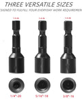 Image of a Six Piece Hanger Bolt Driver Set with 1/4 inch Hex Shank, showing three drivers for 1/4, 3/8, and 5/16 inch hanger bolts.