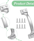 4 Pack Stainless Steel Garage Door Handle Set With 6 Inch Heavy Duty Gate Handles Included 16 Screws Ideal For Screen Doors Shed Doors Wooden Fences Outdoor Use Silver Finish