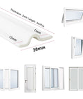 Self Adhesive T Shape Draft Stopper Tape Kills The Draft Seal Window And Door Gaps Block Noise No Sweat Weather Stripping Insulation Roll For Easy Install And Cozy Vibes White 118 Inches Long with dimensions.