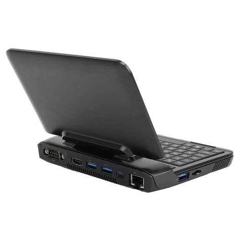 Tough As Nails Rugged 6 Inch Industrial Laptop With N4120 Quad Core Processor RS232 Serial Port Gorilla Glass 4 Screen, rear view with ports