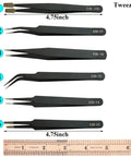 32 Piece DIY Model Tool Kit For Dollhouse Miniatures And Hobby Building Essential Craft Tool Set tweezers with 4.75 inch ruler
