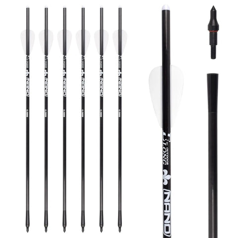 16 Inch Mini Crossbow Arrows Carbon Bolts Set Of Six For Pistol Crossbows Micro Diameter Design For Superior Penetration