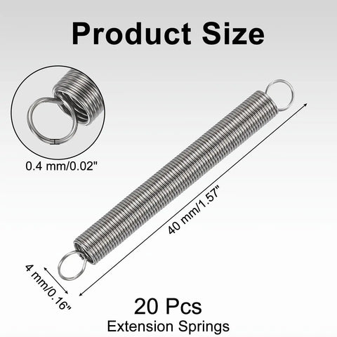 Ditch The Rust With These 20PC Heavy Duty Stretch Springs Made From Premium 304 Stainless Steel, 0.02 Inch Gauge, 1.57 Inch Long.