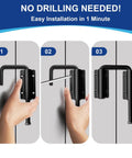 Installation process of Patio Sliding Door Latch 2.36 Inch Loop Lock for glass, screen, RV, and barn doors without tools