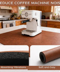 Absorbent Coffee Mat For Countertop With Quick Dry Diatomite Core Leather Grain Surface Non Slip Backing Rollable 12x19 Inches