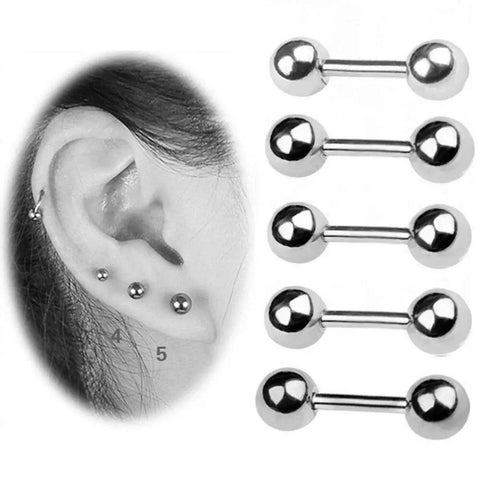 20G Ear Cartilage Helix Jewelry Set With Tiny CZ Studs In Surgical Stainless Steel Hypoallergenic 316L Barbell Screw Backs For Tragus Helix Auricle Piercings Includes 3mm 4mm And 5mm Sizes, 3 sizes