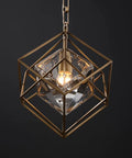Top Notch Square Crystal Ceiling Pendant Light With Heavy Duty All Copper Frame And Zero Hassle Rust Proof Finish To Bring That Fresh Vibe To Any Room You Choose, showcasing a modern copper frame.