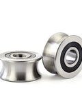Close-up of 5Pcs Deep U Groove Ball Track Guide Bearing Set Heavy Duty Stainless Steel Pulley Wheel Bearings showing details