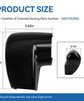 RV Awning End Cap Replacement Kit R001932006 Left Side Black, dimensions 7.4in x 5.62in x 4.4in, for Compass and Altitude Awnings.