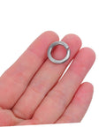 100 Pcs Stainless Steel Spring Lock Washer Kit for Bolts and Nuts Heavy Duty Anti Loosening and Vibration Proof Washers Fastener Set for Car Assembly and General Repair, stainless steel lock washer on fingers