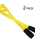 Two Pack 6 Ft By 2 In Lifting Straps With Flat Loops Heavy Duty Nylon Web 9400 Lbs Basket Rated Capacity And 3333 Lbs Vertical 2 Ply Polyester Tree Saver Recovery Strap For Tow Winch And Load Handling shown on white background
