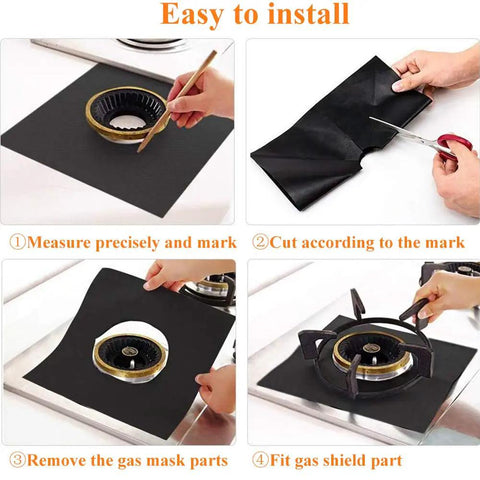 10 Pack Stove Burner Covers Double Thickness Reusable Non-Stick Heat-Resistant Gas Range Protectors installation steps