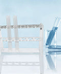Clear Acrylic Test Tube Rack With 6 Holes For 16mm Tubes 10ml Tube Holder Pro Grade Lab Organizer with tubes inserted