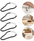 Beaded Glide Shower Curtain Rings 20 Pack Black Plastic Hooks for Bathroom Rods durable moisture resistant curtain hangers