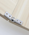 Torque Shaft Hinge Set With Adjustable Damping 2 Pack Small Metal Damper Hinges assembled on light wood surface