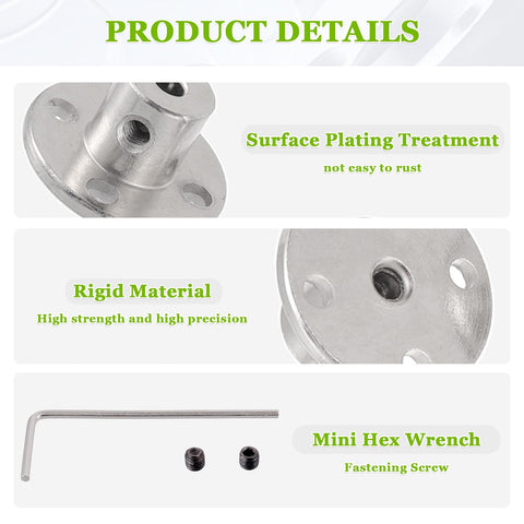 3mm Rigid Flange Coupling Connector Set For DIY RC Models, Rock Solid Steel Shaft Coupler details with mini hex wrench