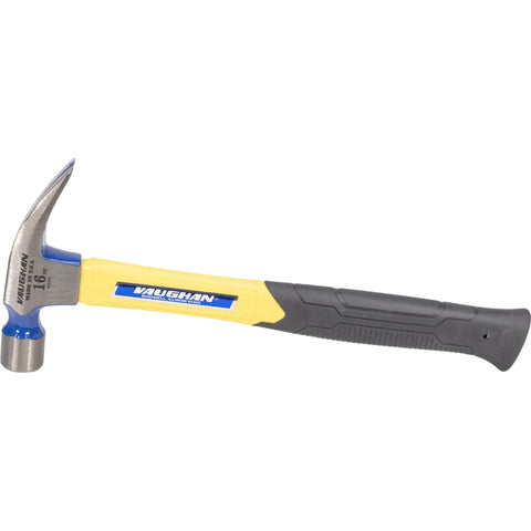 Rip Claw Nail Hammer With Fiberglass Handle, 16 Oz, Made In The USA, FS99 VN12410, Durable Drop Forged Steel, side view