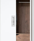 Recessed Sliding Door Handles With Concealed Hardware Stainless Steel Finger Pulls 4 Pack on white cabinet door
