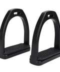 Two Pack Plastic Western Stirrups With Grippy Rubber Grip Mats Durable 4.6 By 4.3 Inch English Saddle Stirrups for Riding